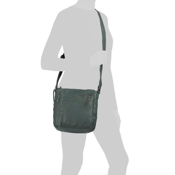 BORN Deep Green Leather Harmon Crossbody - Picture 2 of 2
